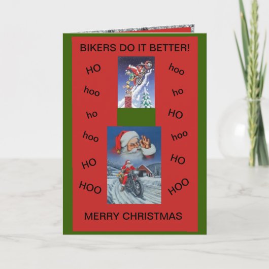 Kerstkaart voor motorfietsen/fietsers: beter feestdagen kaart (Voorkant)