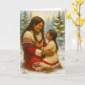 Kerstkaart voor Native Americans Kaart (Gele Bloem)