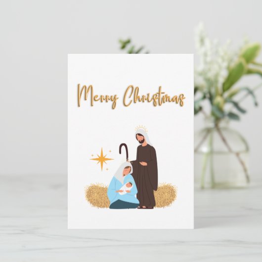 kerstkaart voor nativiteit (Staand voorkant)