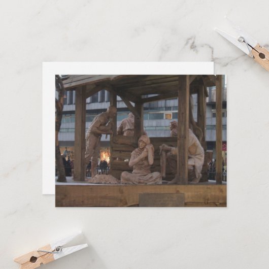 kerstkaart voor nativiteit kaart (Voorkant / Achterkant in situ)