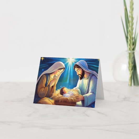kerstkaart voor nativiteit kaart (Voorkant)