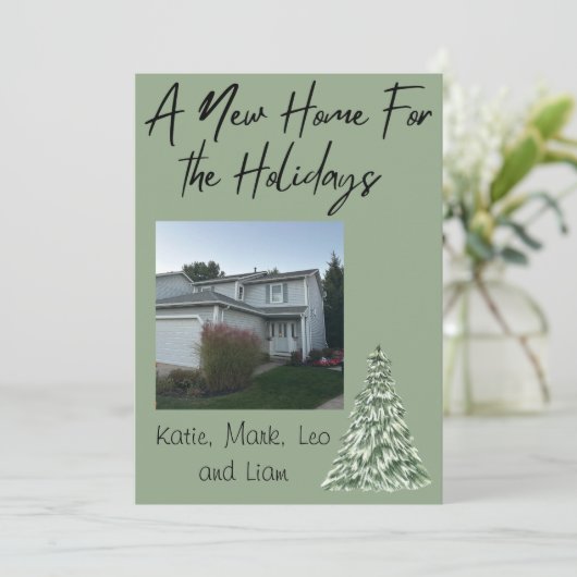 Kerstkaart voor nieuwe woning (Staand voorkant)