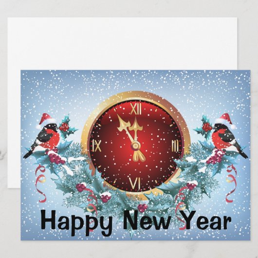 Kerstkaart voor Nieuwjaar (Voorkant / Achterkant)