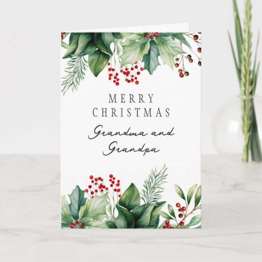 Kerstkaart voor oma en opa met vouwtechniek feestdagen kaart (Voorkant)