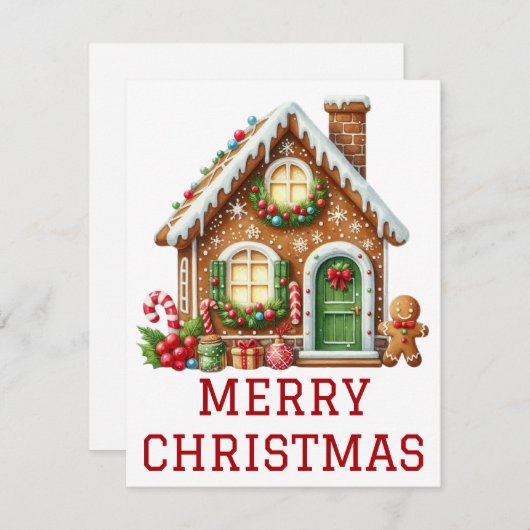 kerstkaart voor ontbijtkoek (Voorkant / Achterkant)