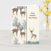 Kerstkaart voor oom met herten kaart (Gele Bloem)