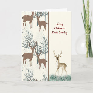 Kerstkaart voor oom met herten kaart