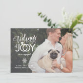 Kerstkaart voor Opslag van Trouwdatum en Verloving (Staand voorkant)