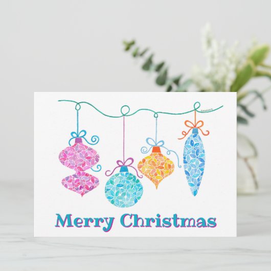 Kerstkaart voor ornamenten (Staand voorkant)