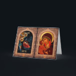 Kerstkaart voor orthodoxe christenen feestdagen kaart<br><div class="desc">Kerstkaart voor orthodoxe christenen met kerststal. Deze kaart is ook beschikbaar in verticale richting op OrthodoxChristmasCards.com</div>