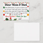 Kerstkaart voor ouders van kinderen notitiekaartje (Voorkant / Achterkant)