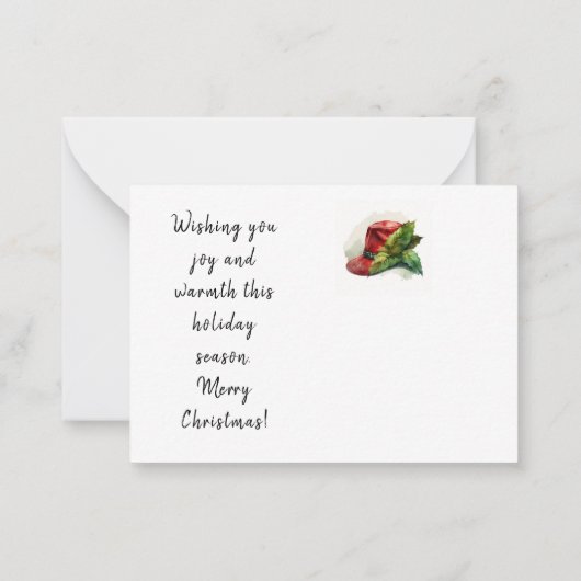 kerstKaart voor paarden en tijdens het vervoer Notitiekaartje (Achterkant)