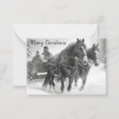  kerstKaart voor paarden en tijdens het vervoer Notitiekaartje (Voorkant)