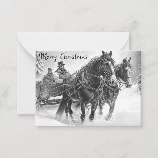  kerstKaart voor paarden en tijdens het vervoer Notitiekaartje (Voorkant)