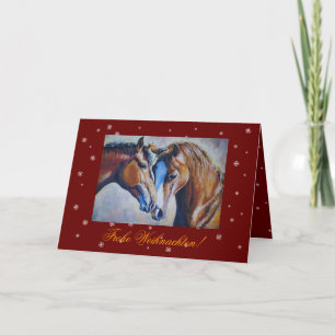Kerstkaart voor paardenlappen. feestdagen kaart