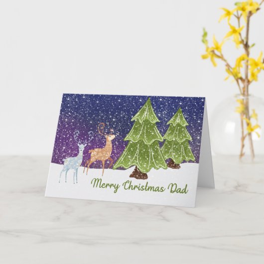 kerstKaart voor pap Snow en Deer Kaart (Gele Bloem)