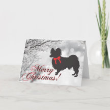 Kerstkaart voor Papillon-honden