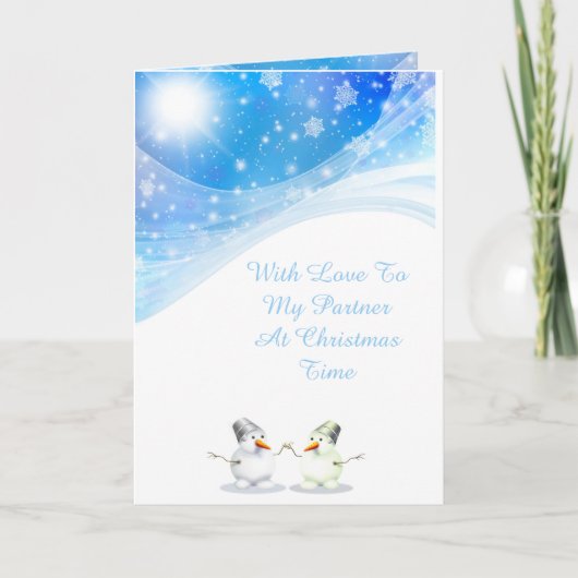 Kerstkaart voor partners feestdagen kaart (Voorkant)