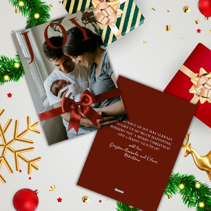 Kerstkaart voor pasgeboren babyfoto