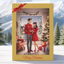 Kerstkaart voor pasgehuwden
