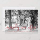 Kerstkaart voor pasgehuwden met bedankkaart op de  (Voorkant)