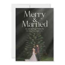Kerstkaart voor pasgetrouwden: Merry & Married