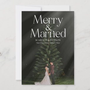 Kerstkaart voor pasgetrouwden: Merry & Married Kaart