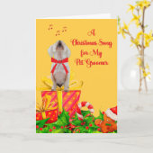 kerstKaart voor Pet Groomer met White Dog Kaart (Gele Bloem)