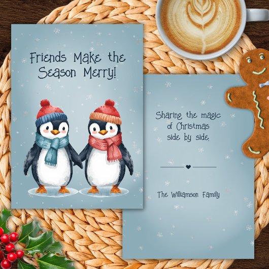 Kerstkaart voor pinguïnvrienden kaart