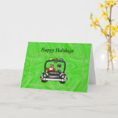 Kerstkaart voor politieauto's kaart (Gele Bloem)