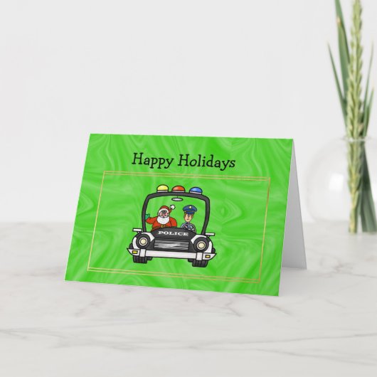 Kerstkaart voor politieauto's kaart (Voorkant)