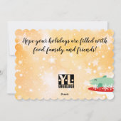 kerstkaart voor poolrestaurants met beer, chef-kok (Achterkant)