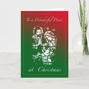 Kerstkaart voor Priester Feestdagen Kaart