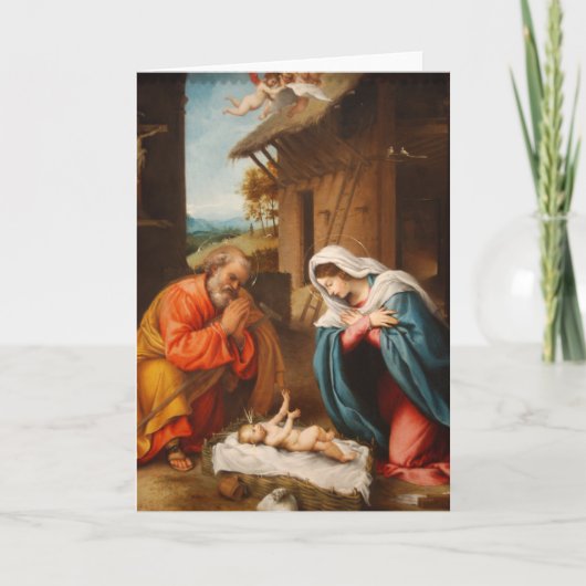 Kerstkaart voor religieuze doeleinden feestdagen kaart (Voorkant)