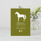 Kerstkaart voor rode en groene paarden (Staand voorkant)