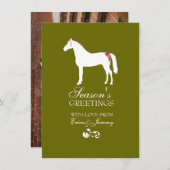 Kerstkaart voor rode en groene paarden (Voorkant / Achterkant)