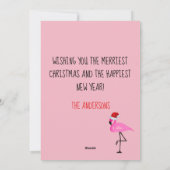 kerstkaart voor Santa Hat Flamingo (Achterkant)