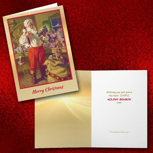 kerstkaart voor Santa Speelgoed Workshop Kaart