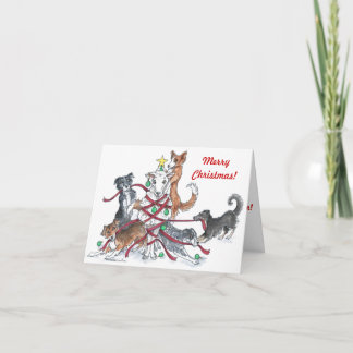 Kerstkaart voor schapen feestdagen kaart