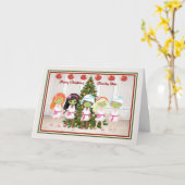 Kerstkaart voor schoonheidssalon kaart (Gele Bloem)