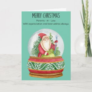 Kerstkaart voor schoonouders gevouwen feestdagen kaart