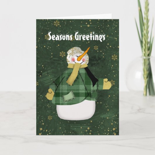 Kerstkaart voor sneeuwman feestdagen kaart (Voorkant)