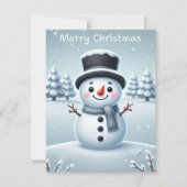 Kerstkaart voor sneeuwpop (Voorkant)