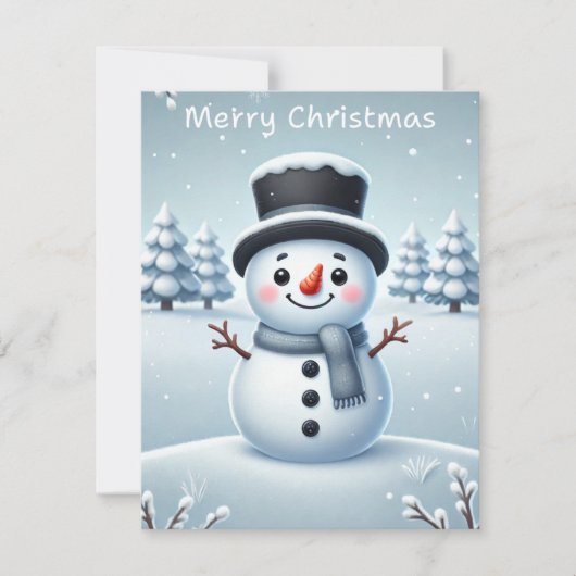 Kerstkaart voor sneeuwpop (Voorkant)