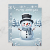 Kerstkaart voor sneeuwpop (Voorkant / Achterkant)