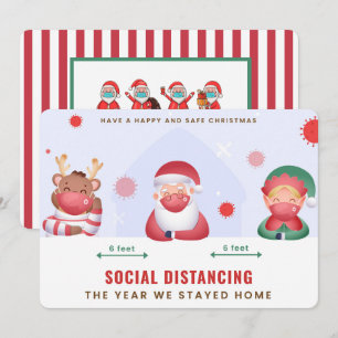 Kerstkaart voor sociale afstand