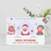 Kerstkaart voor sociale afstand (Staand voorkant)