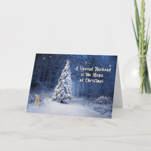 Kerstkaart voor speciale echtgenoot landschappelij kaart (Voorkant)