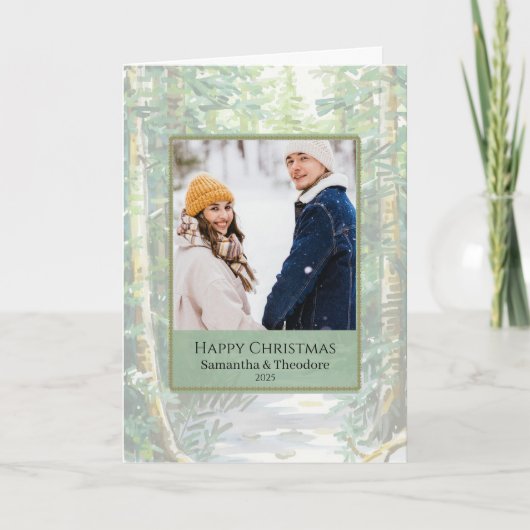 Kerstkaart voor stel - Bosland Kaart (Voorkant)