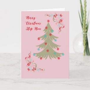 Kerstkaart voor stiefmoeder Designer kerstboom Feestdagen Kaart